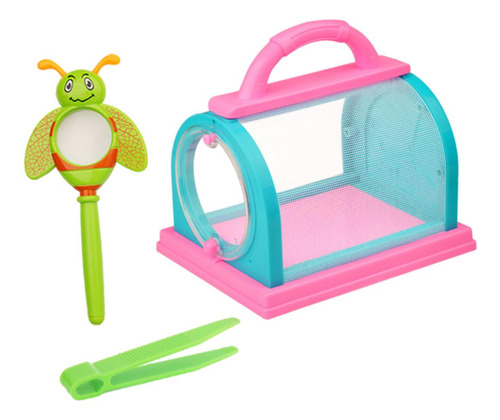 Kit Portátil De Observación De Bichos, Lupa, Azul Y Rosa