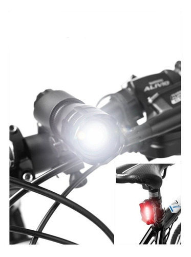 Set Luz Delantera Y Luz Trasera De Bicicleta 750 Lumens