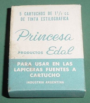 Princesa Caja 5 Cartuchos Lapiceras Tinta Antigua Vint Azul