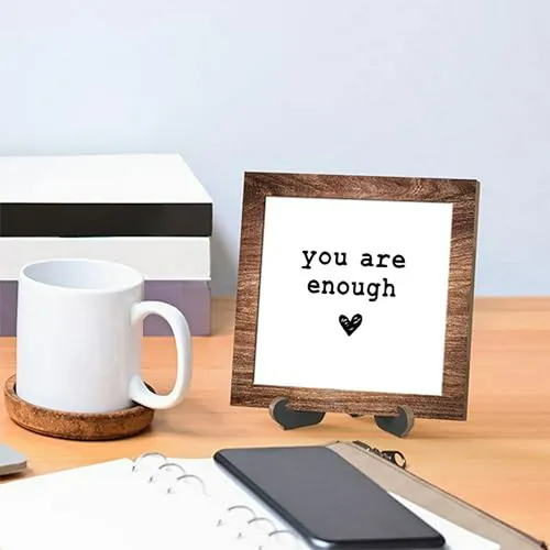 Placa De Madera Inspiracional 'you Are Enough' Con Soporte