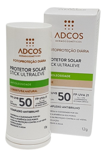 Protetor Solar Color Stick Ultraleve Fps 50 12g Adcos
