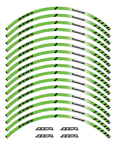 Adesivos Frisos Refletivo Roda Moto Para Kawasaki Zx-9 13321