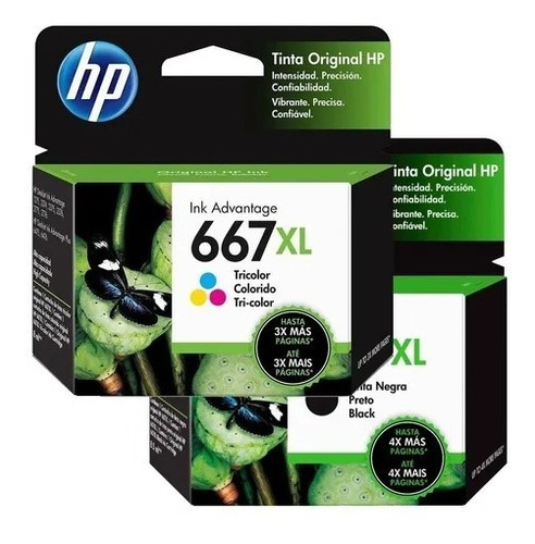 Imagen 4 de 4 de Cartucho Hp 667xl Original Tinta Negro Imp 2779 4100 4175