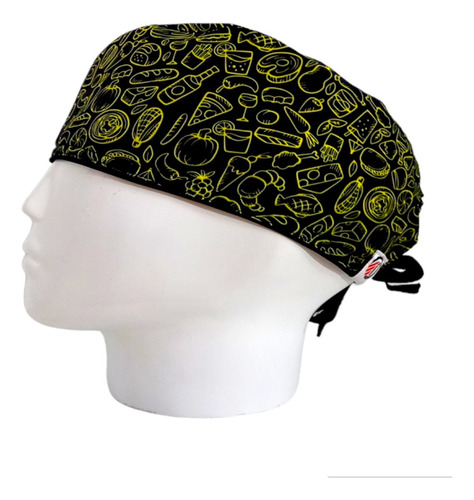 Gorro Quirúrgico Hombre + Lanyard Chef Amarillo-negro