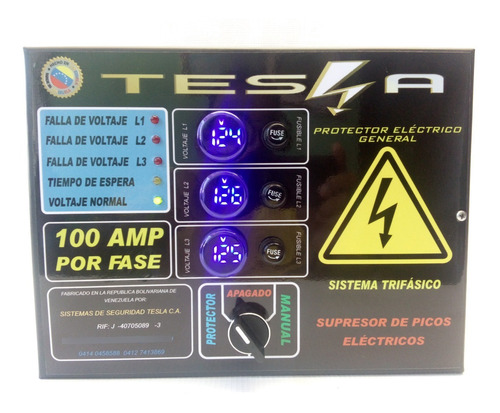 Protector Electrico General Tesla Trifasico 100 Amp Por Fase