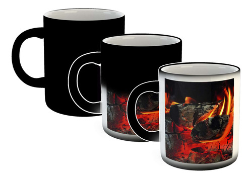 Taza Magica Fuego Leña Carbon Brasas Calor Caliente