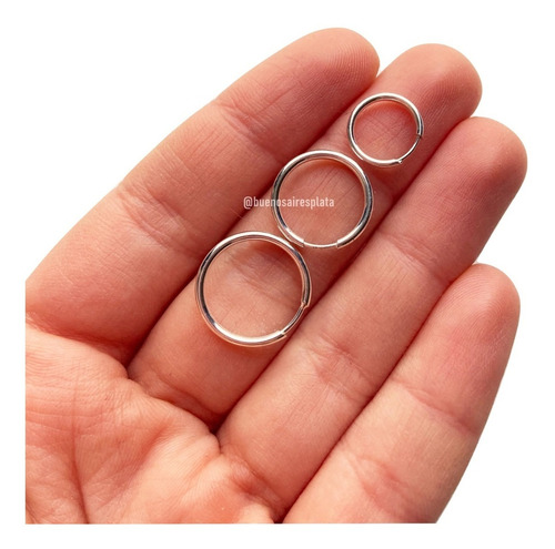 Pack X3 Aros De Plata 925 Argollas Garantía Regalo