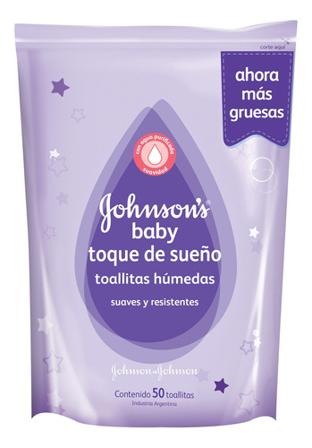 Toallitas húmedas Johnson's Baby Toque de Sueño 50 u