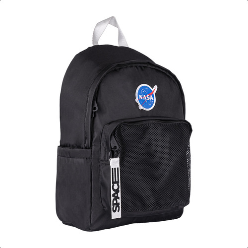 Mochila Backpack Nasa Black Space Acojinada Para Laptop 15.6 Color Negro Diseño de la tela Lisa