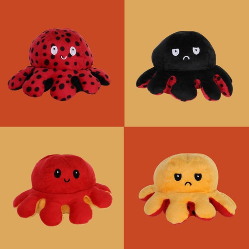Imagem 8 de 9 de Ursinho De Pelúcia Polvo Do Humor Reversível Pequeno Cores