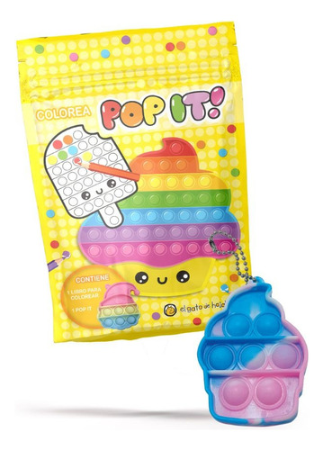 Libro Pop It Para Colorear Con Juguete Sorpresa Cup Cake