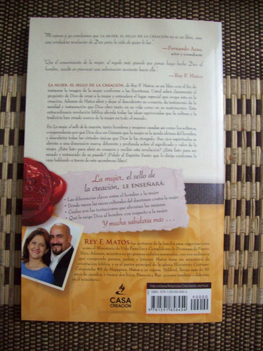 La Mujer El Sello De La Creación. Rey F. Matos. Español. Casa Creacion - Blanda - No