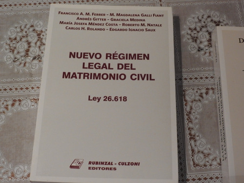 Nuevo Régimen Legal Del Matrimonio Civil Ley 26618 - Ferrer