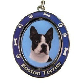 Llavero Acero Inoxidable, Centro Giratorio Boston Terrier.