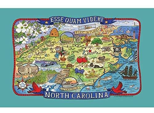 Kay Dee Designs Adventure Destinations North Carolina Map Té