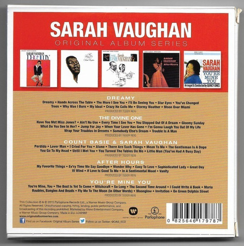 Sarah Vaughan Original Album Series 5 Cd's
