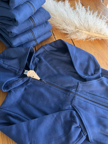 Campera Frisa Jogging Azul Escolar Uniforme Colegio Buzo Azul 10