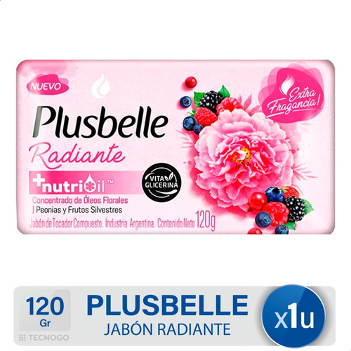 Jabon Tocador Barra Radiante Plusbelle Frutos Silvestres