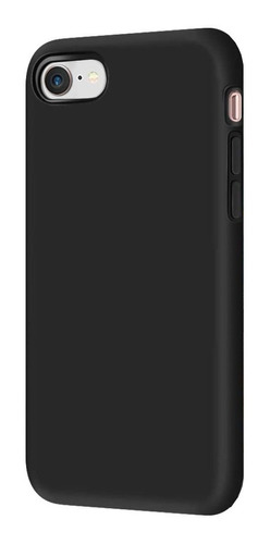 Funda Tpu Slim Silicona Compatible iPhone 6/6s + Vidrio Color Negro
