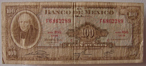 Billete De 100 Pesos Hidalgo
