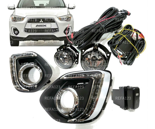 Faros Auxiliar Asx Rejilla Led Luz Dia Y Direccional Kit Msi