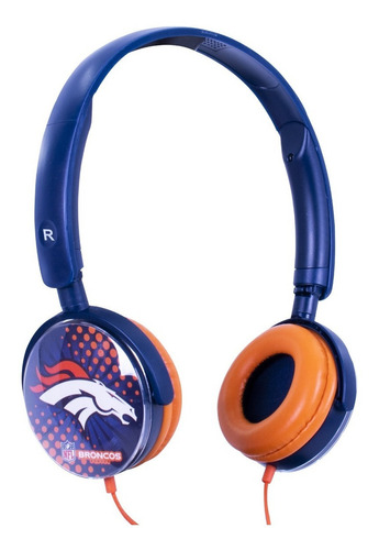 Audífonos Nfl Broncos De Denver Sonido Estéreo Conexión3.5 Color Azul