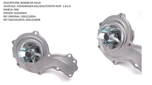 Bomba De Agua Volkswagen Gol-golf-vento-seat 1.8-2.0