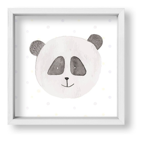 Cuadros Decorativos 20x20 Box Blanco Cute Panda