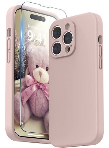 Funda + Protector De Pantalla Para iPhone 14 Pro(rosa Arena)