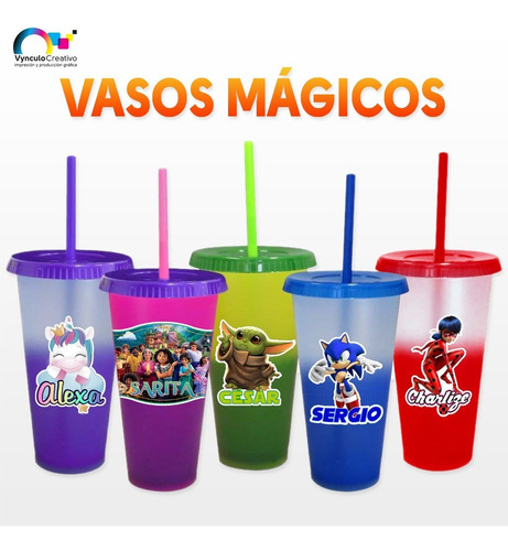 Vasos Mágicos Cambia De Color Personalizados Pack 30 Piezas