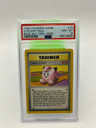 Slab Pokemon Tcg Base Set Clefairy Doll ( Psa 8 Nm-mt) Clefairy Doll Inglés