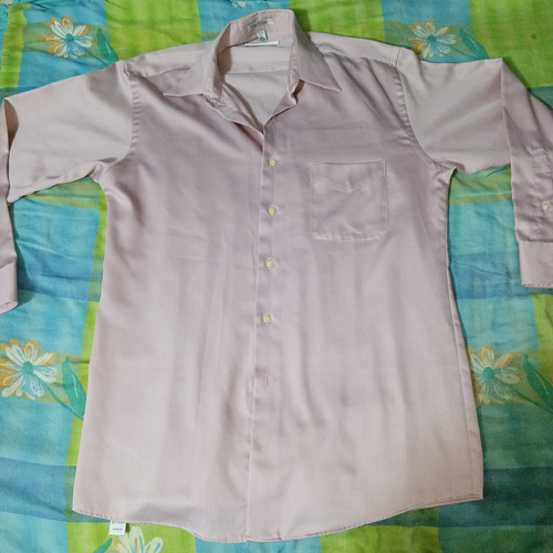 Camisa Satén Rosada Caballero De Vestir Talla 32/33