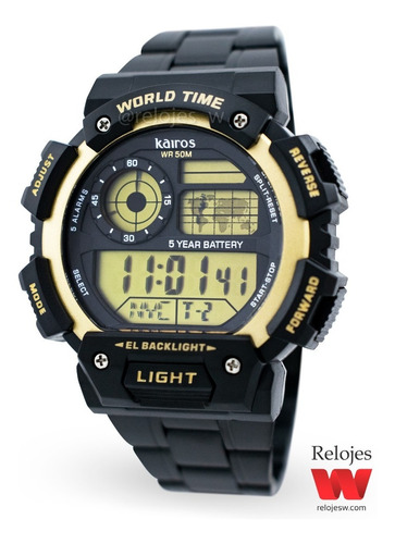 Reloj Kairos Hombre Oes005-4g Negro Dorado