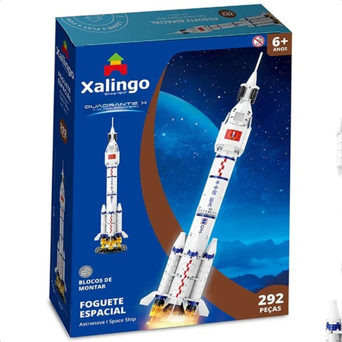 Brinquedo De Encaixe Foguete Espacial 292pçs +6 Anos Xalingo