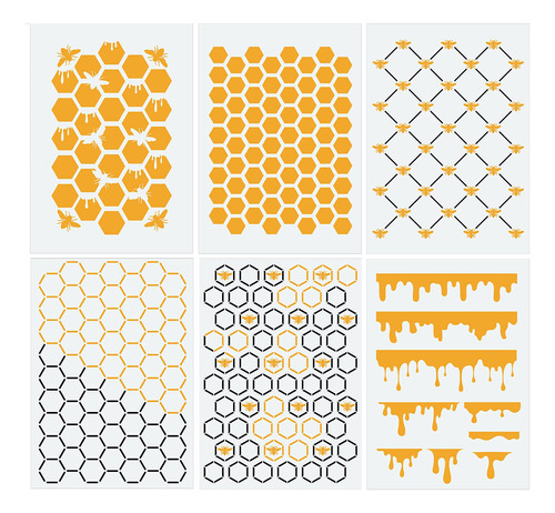 Bee Stencils Honeycomb Hexagon Stencil Honey Bee Planti...