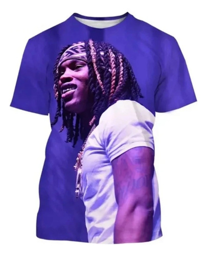 Camiseta Casual Neutra Con Estampado 3d King Von