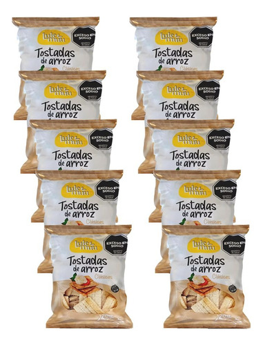 Tostadas De Arroz Clasica Sin Tacc Galletas Lulemuu 120g X10