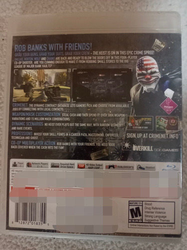 Payday 2 Safecraker Edition Play Station 3 (Usado)