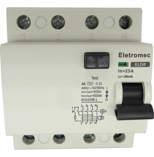 Interruptor Diferencial 25a 4p 30ma 400v Eletromec