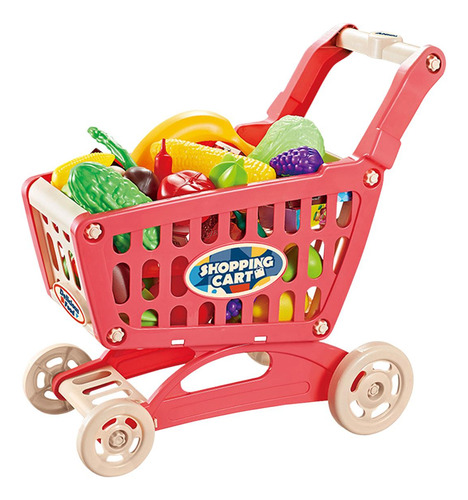 Carrito De Compras Para Niños, Carros De Supermercado, Rojo