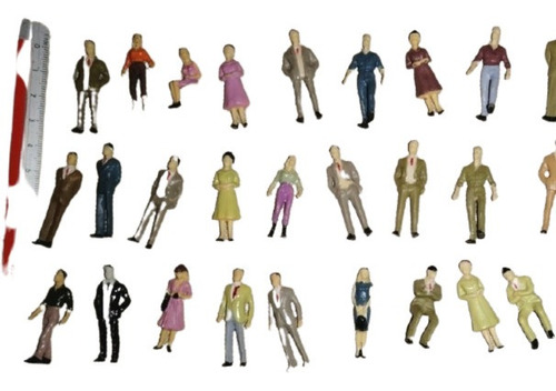 Pack 06 Figuras Personas Para Maquetas Escala 1:50. 3.5 Cm