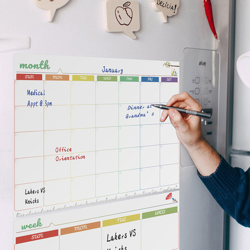 1 Conjunto De Placa Magnética De Geladeira Com Calendário Ap