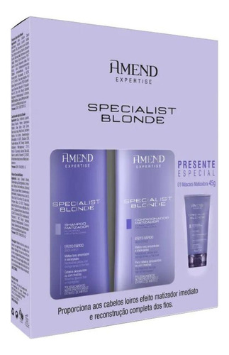 Kit Specialist Blonde Amend Sh + Cond + Máscara 45g