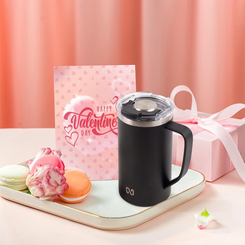 Taza De Café Aislada De Nayad Con Tapa Y Manejo De 20 Oz De