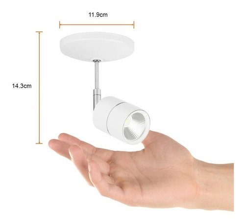 Lampara Spot Tecnolite YSNLED-368/B Sobreponer En Techo Blanco 12w Luz Suave Cálida