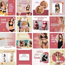 Comprar Pack Canva Loja Moda Intima Lingerie Editável 28 Artes