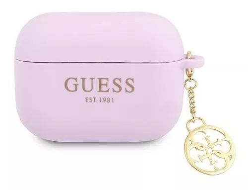 GUESS Funda Airpods 3 Logo Rosa Claro Con Cadena Dorada