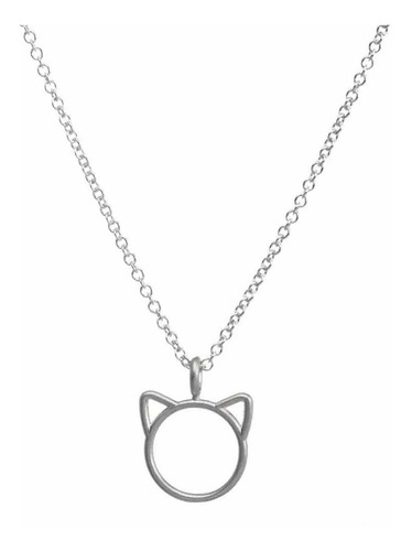 En Stock Abfa Shop Collar Forma Cara Gato Gatito Plateado