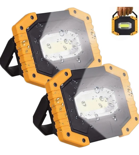 2 Uds De Bombilla Led De Trabajo Cob De Linterna 30w 2000lm