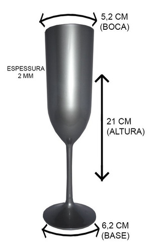Imagem 8 de 10 de 12 Taça De Champanhe Acrílica Lisa Cristal 180ml Champagne